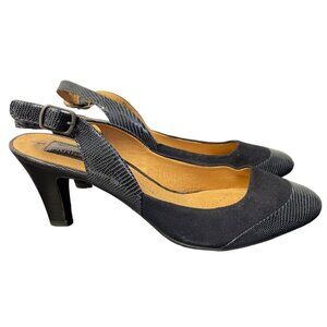 Clarks Artisan Women's Navy Blue Leather Slingback Shoes Size 9.5M SKU 1933